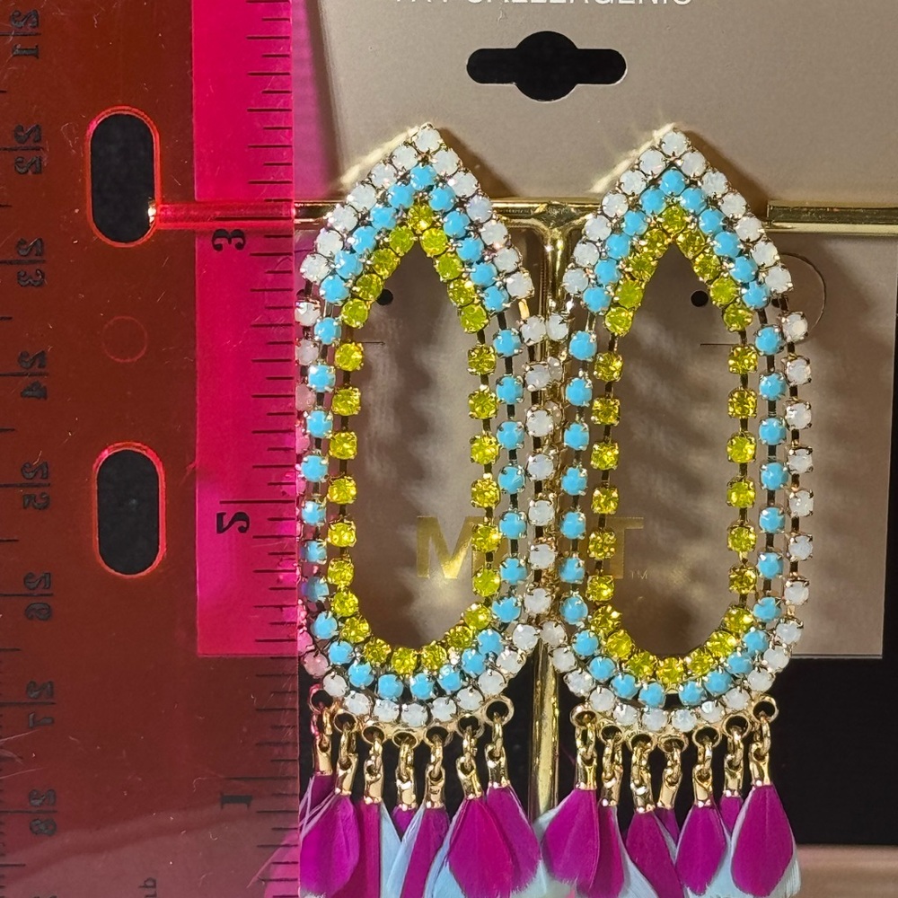 Sensitive Ears Mixit Austrian Crystal Earrings 2.25 inch approx - Picture 4 of 4